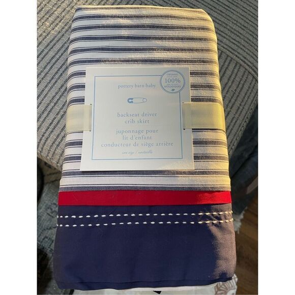 Pottery Barn Kids Backseat Driver Crib Skirt - Picture 1 of 4